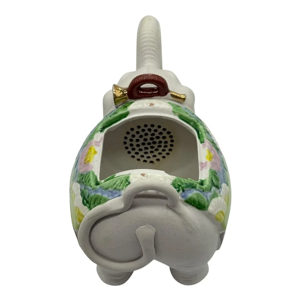 Banko-yaki Japanese Elephant Teapot Figurine Man Riding Elephant Vintage